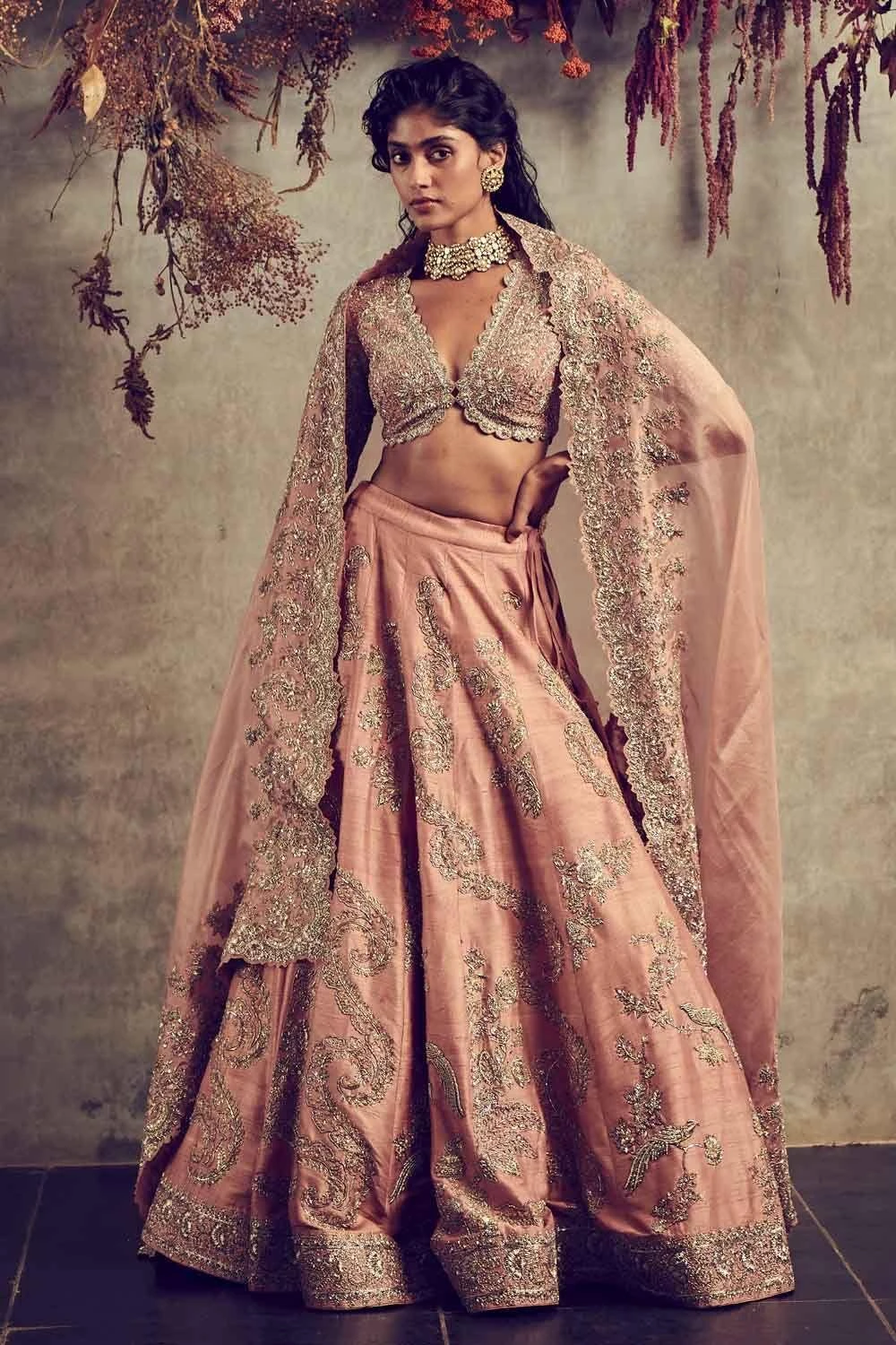 Jayanti Reddy Peach Embroidered Lehenga Set 1 Jayanti Reddy Peach Embroidered Lehenga Set