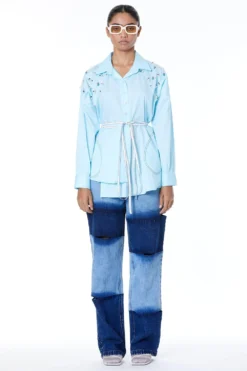 Kanika Goyal Label Crystal-embellished Shirt With A Tie-up Waist