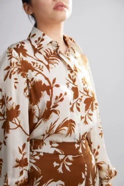 KoAi Brown & Cream Floral Pants -Cheap Wovencia Store kofw20052 3