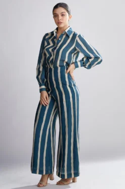 KoAi Teal Printed Shirt