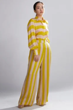KoAi Striped Silk Pants