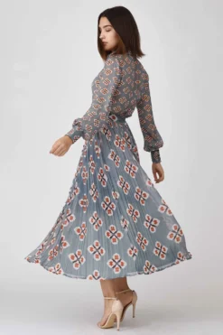 KoAi Blue Printed Georgette Shirt -Cheap Wovencia Store kofw21008 4