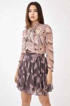 KoAi Pink & Purple Floral Frill Top -Cheap Wovencia Store kofw21033 3