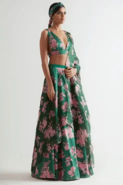 Kshitij Jalori Bentota Green Lehenga Set -Cheap Wovencia Store lehenga set bentota green 2 2
