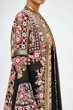 Nakul Sen Black Skirt Set Wirh Embroidered Jacket -Cheap Wovencia Store ns 1036 4