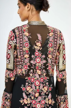 Nakul Sen Black Skirt Set Wirh Embroidered Jacket -Cheap Wovencia Store ns 1036 5