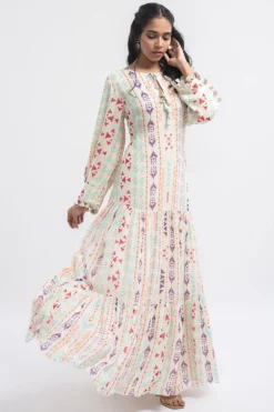 PS Pret By Payal Singhal Ikat Stripe Printed Boho Dress