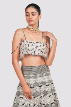 Payal Singhal Ruffle Choli And Lehenga Set In Dusty Rose -Cheap Wovencia Store ps fw700 4 1