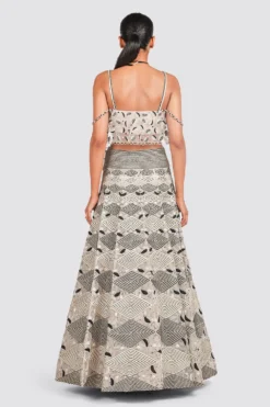 Payal Singhal Ruffle Choli And Lehenga Set In Dusty Rose -Cheap Wovencia Store ps fw700 5 1