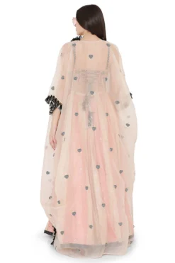 Payal Singhal Coral Embroidered Lehenga Set With A Net Cape -Cheap Wovencia Store ps lh0040 6