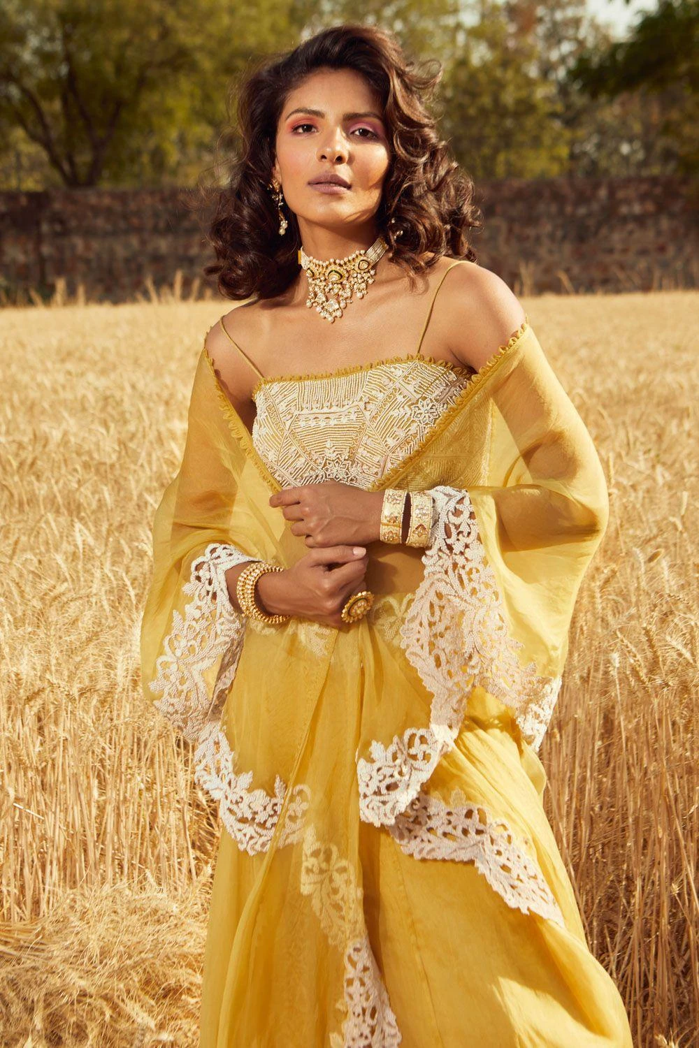 Ridhima Bhasin Mustard Embroidered Lehenga Set 2 Ridhima Bhasin Mustard Embroidered Lehenga Set - Image 2