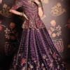 Ridhi Mehra Purple Embroidered Peplum & Lehenga Set