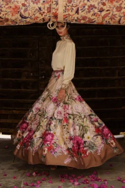 Rajdeep Ranawat Honey Toned Floral Lehenga -Cheap Wovencia Store rr20801 3