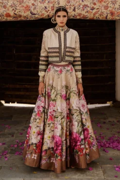 Rajdeep Ranawat Honey Toned Floral Lehenga -Cheap Wovencia Store rr20801 4