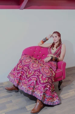 Siddhartha Bansal Magenta Embellished Lehenga -Cheap Wovencia Store sb aw20 031 3