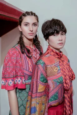 Siddhartha Bansal Bow Neck Top With Geometric Print -Cheap Wovencia Store sb aw20 033 3