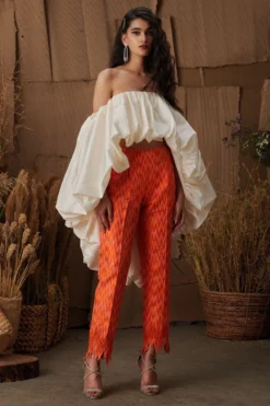 Shriya Som High Low Taffeta Balloon Top