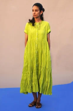 Lime Green Tiered Dress