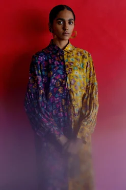 Studio RIGU Warlow Half & Half Shirt Dress -Cheap Wovencia Store srdd008 6