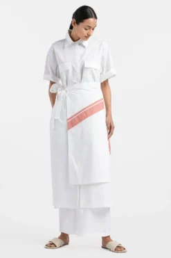 Three White Wrap Skirt