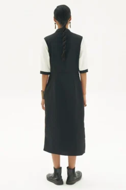 Corpora Studio Colour Blocked Pleated Dress -Cheap Wovencia Store ss22d03 3