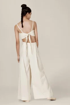 Chola White Pleated Trouser With A Belt -Cheap Wovencia Store tr0028c 3