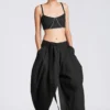 Chola Pleated Balloon Black Trousers