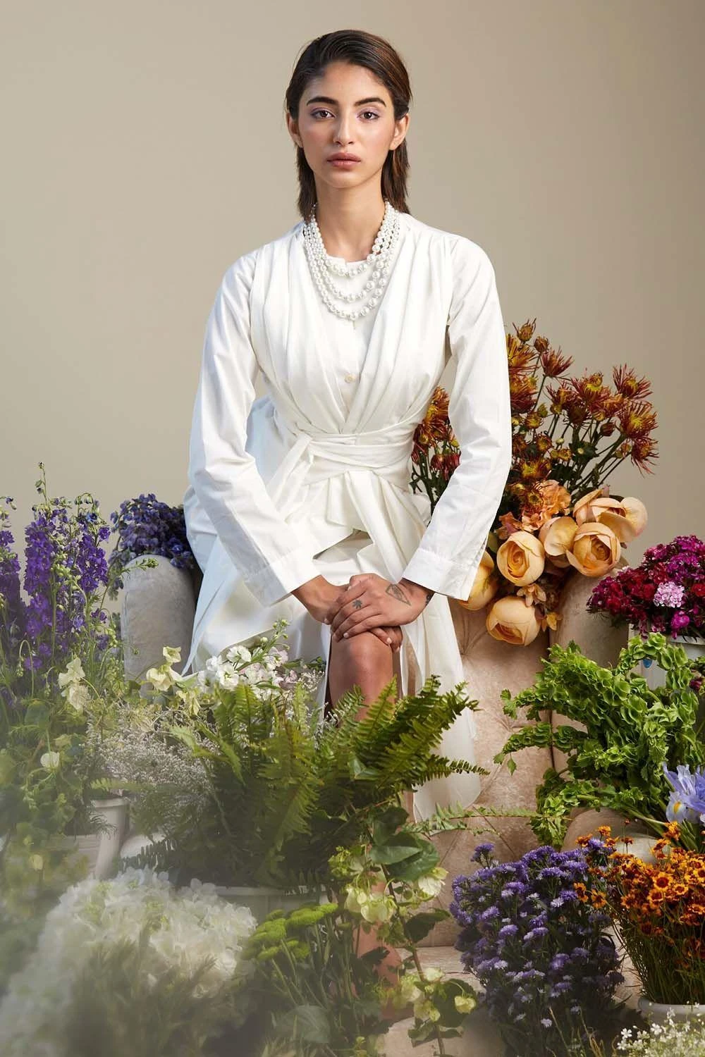 Twinkle Hanspal White Asymmetrical Layered Dress 2 Twinkle Hanspal White Asymmetrical Layered Dress - Image 2