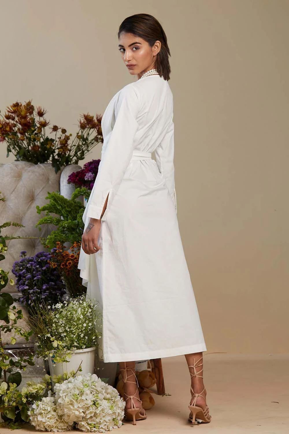 Twinkle Hanspal White Asymmetrical Layered Dress 3 Twinkle Hanspal White Asymmetrical Layered Dress - Image 3
