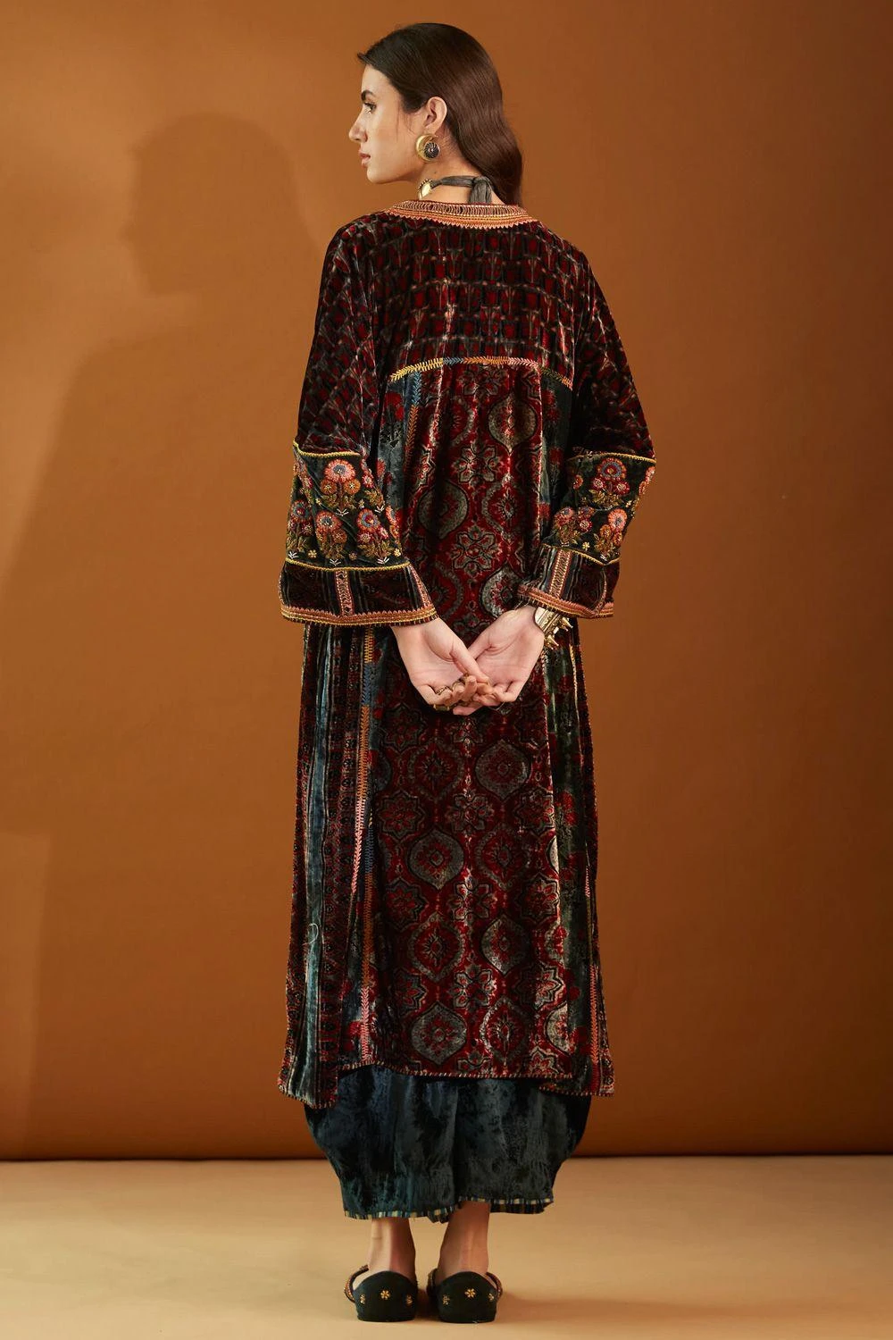 Sunira Designs Indigo Velvet Cowl Pants 5 Sunira Designs Indigo Velvet Cowl Pants - Image 5