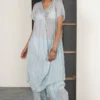 Urvashi Kaur Ciel Blue Genesis Tunic In Chanderi Silk