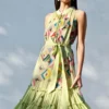 Varun Bahl Pret Colour Block Printed Green Dress