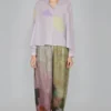 YAVI Impressionist Printed Linen Pants