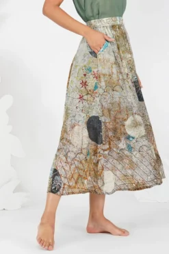 YAVI Lantinus Crepe Viscose Skirt -Cheap Wovencia Store yc11sk 02 3